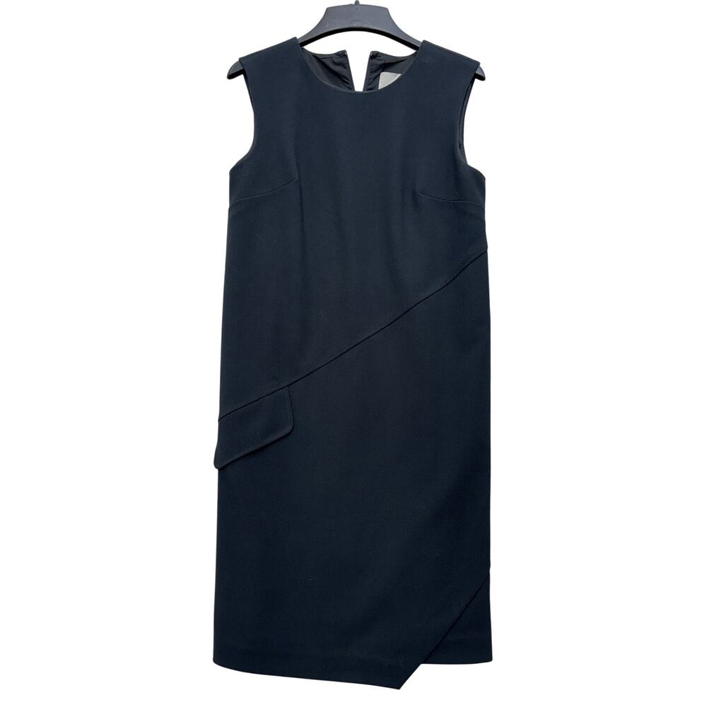 Halogen Shift Dress Womens XS Black Sleeveless Asymmetrical Hem Business Office